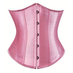 BNWT Isabelle LaRue Satin Under Bust Corset Bustier Waist Training Cincher Blush